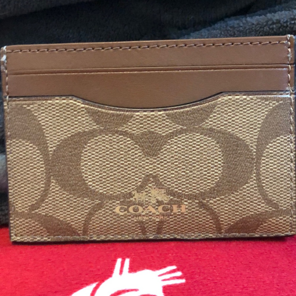 COACH CARD CASE IN SIGNATURE CANVAS